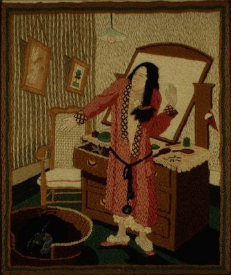 Zívání (vlněná výšivka) od Tirzah Ravilious