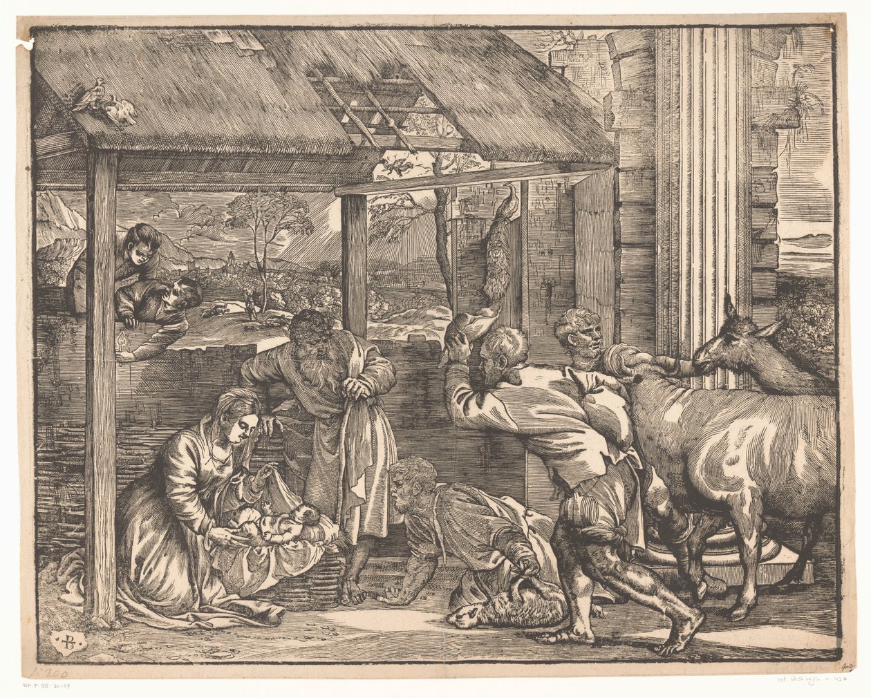 Klanění pastýřů od Titiaan (attributed to)