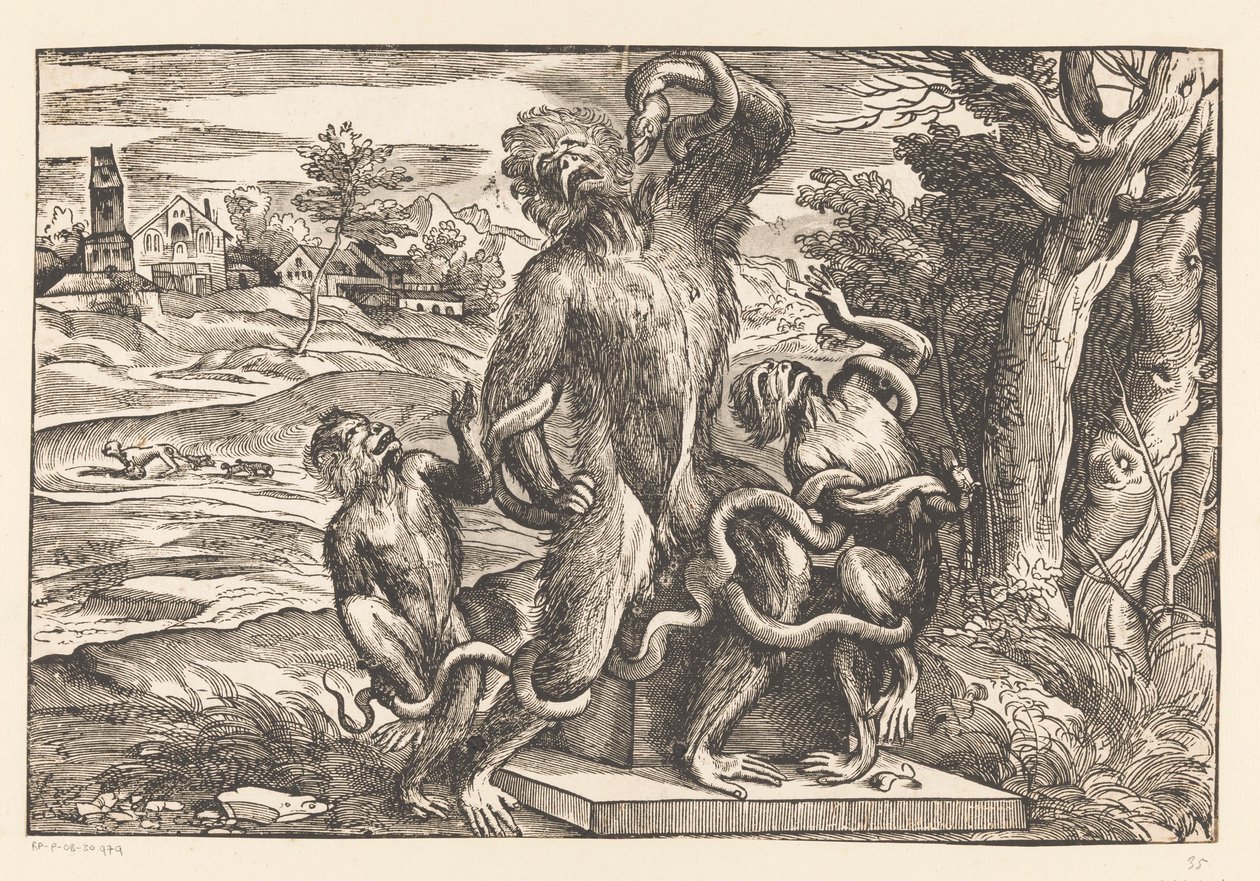 Karikatura na skupinu Laocoön od Titiaan