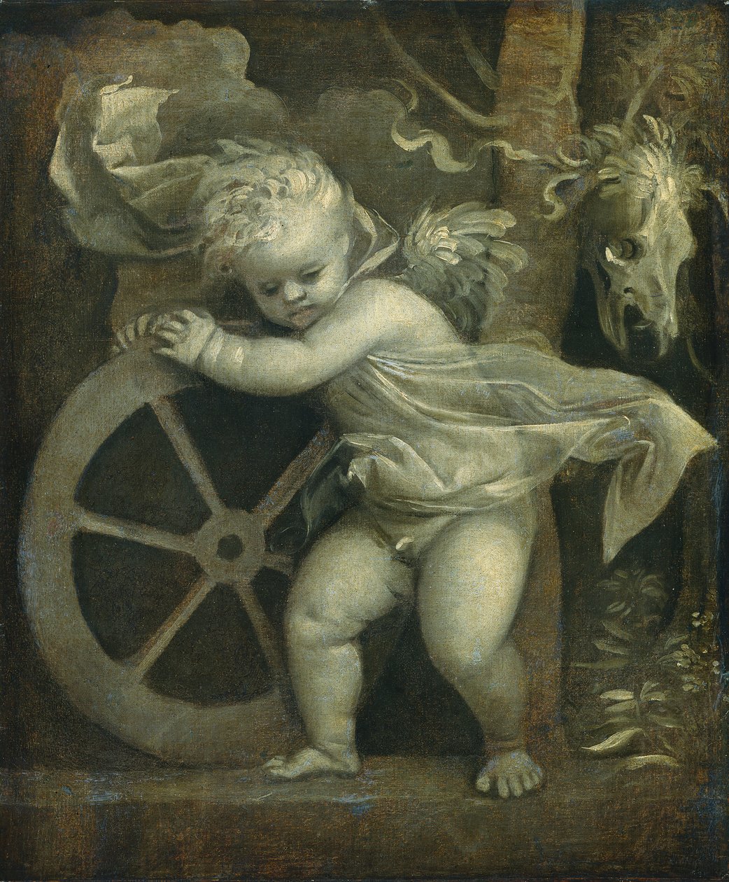 Amor s Kolem štěstí, kolem roku 1520 od Tiziano Vecelli