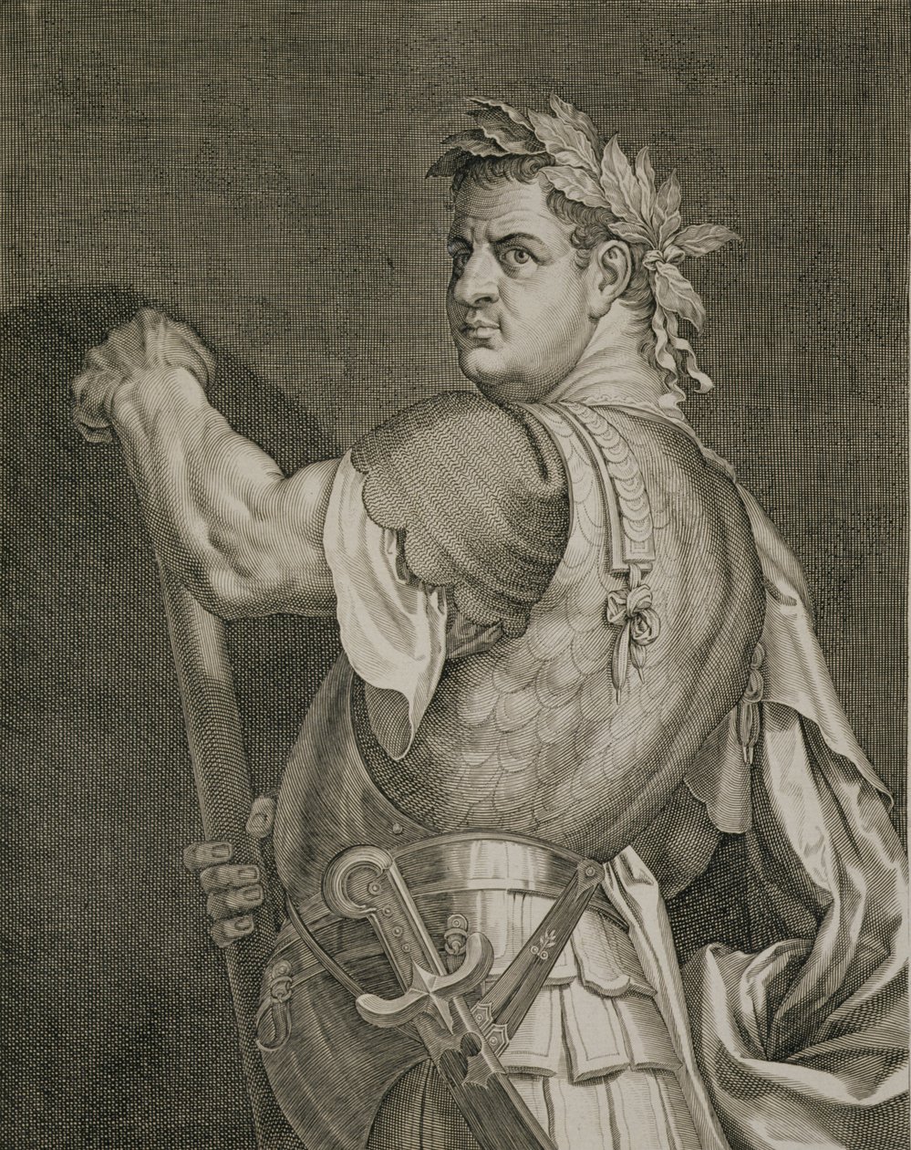 D. Titus Vespasian císař římský 79-81 nl vyrytý Aegidius Sadeler (1570-1629) od Tiziano Vecelli