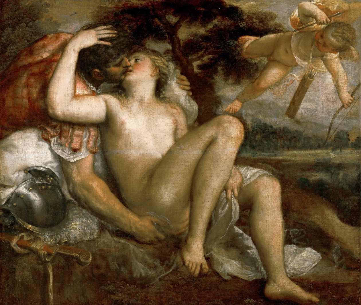 Mars, Venuše a Amor od Tiziano Vecelli
