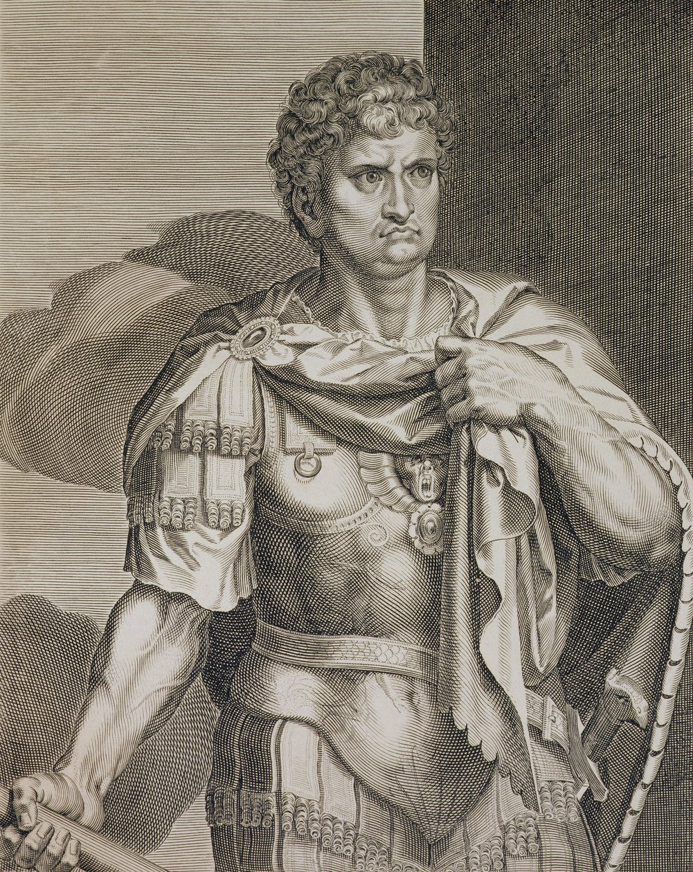Nero Claudius Caesar císař římský 54-68 našeho letopočtu vyrytý Aegidius Sadler (1570-1629) od Tiziano Vecelli