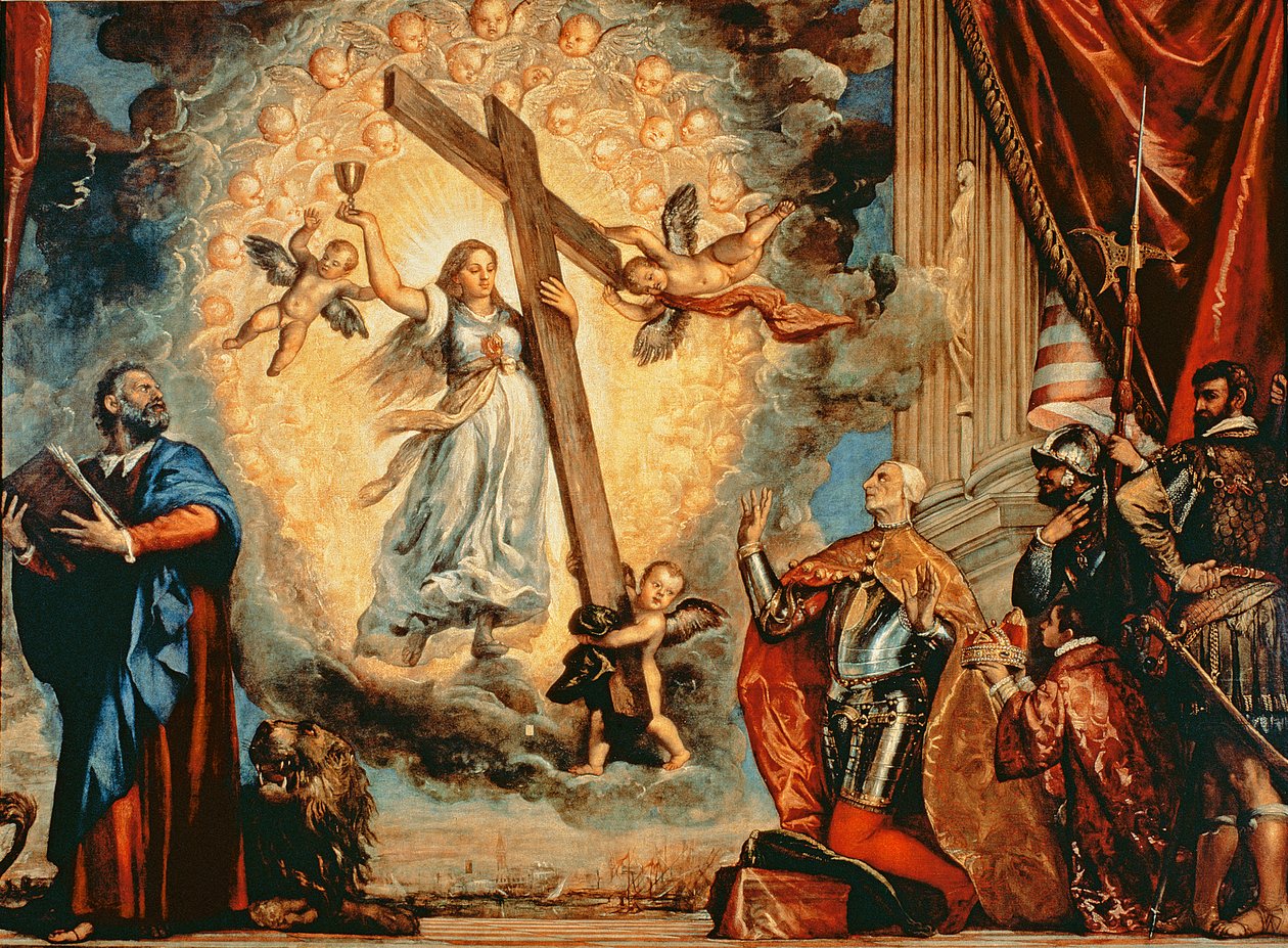 Dóže Grimani klečící před Faith od Tiziano Vecelli