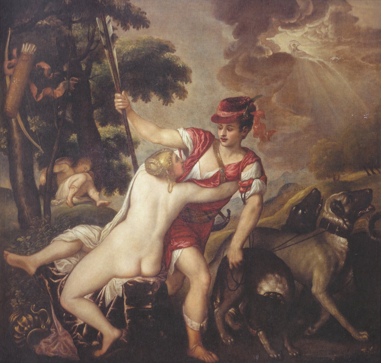 Venuše a Adonis od Tiziano Vecelli