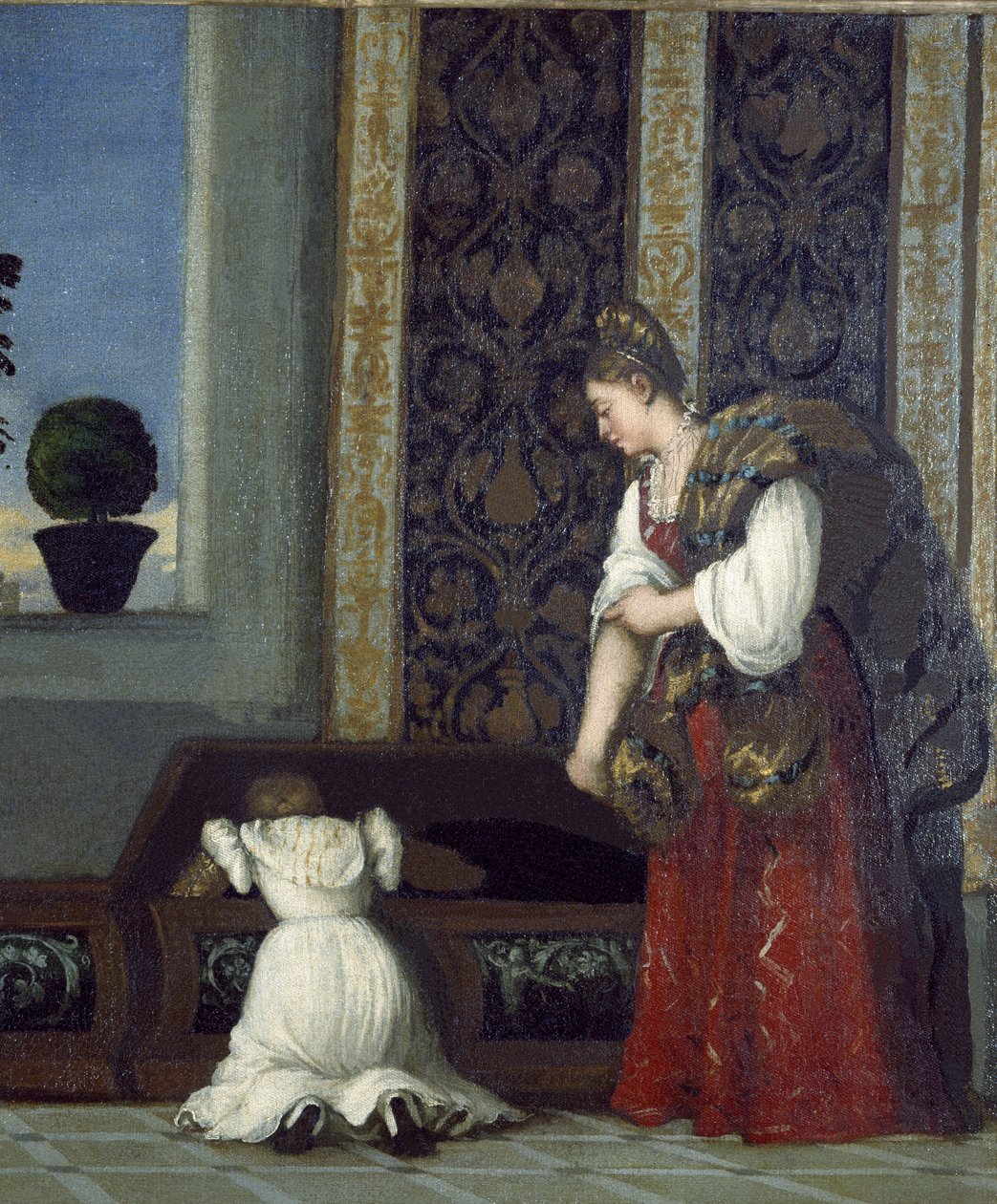 Venuše z Urbina, před rokem 1538 detail olej na plátně z roku 291644 od Tiziano Vecelli