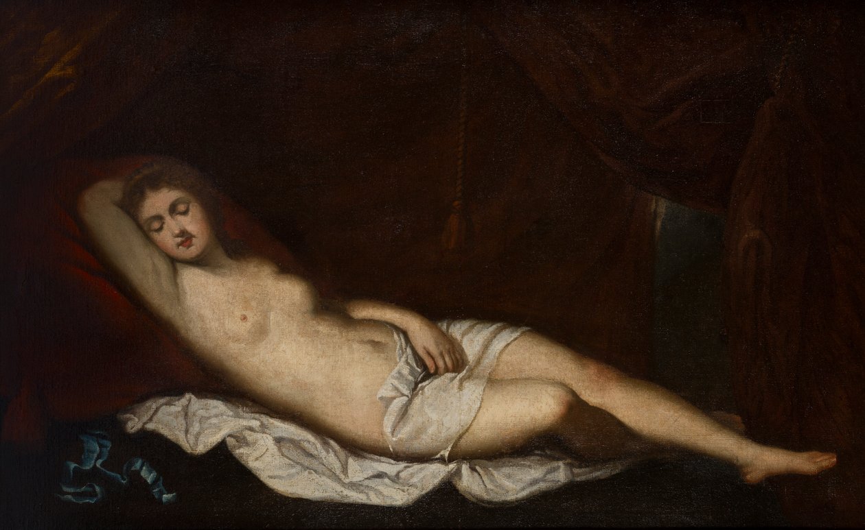 Spící Venuše, cca 1510-76 (olej na plátně) od Titian (c.1488 1576) (after)
