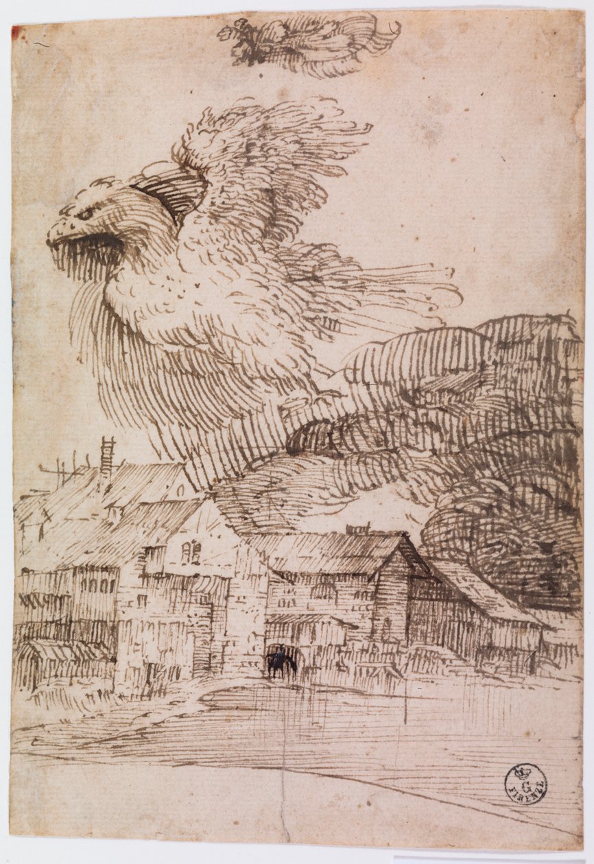 Domy a orel (pero a tuš na papíře) od Titian (c.1488-1576)