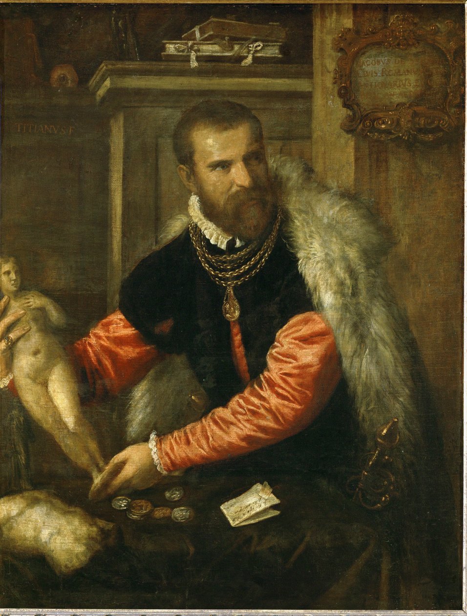 Jacopo de Strada ... (olej na plátně) od Titian (c.1488 1576)