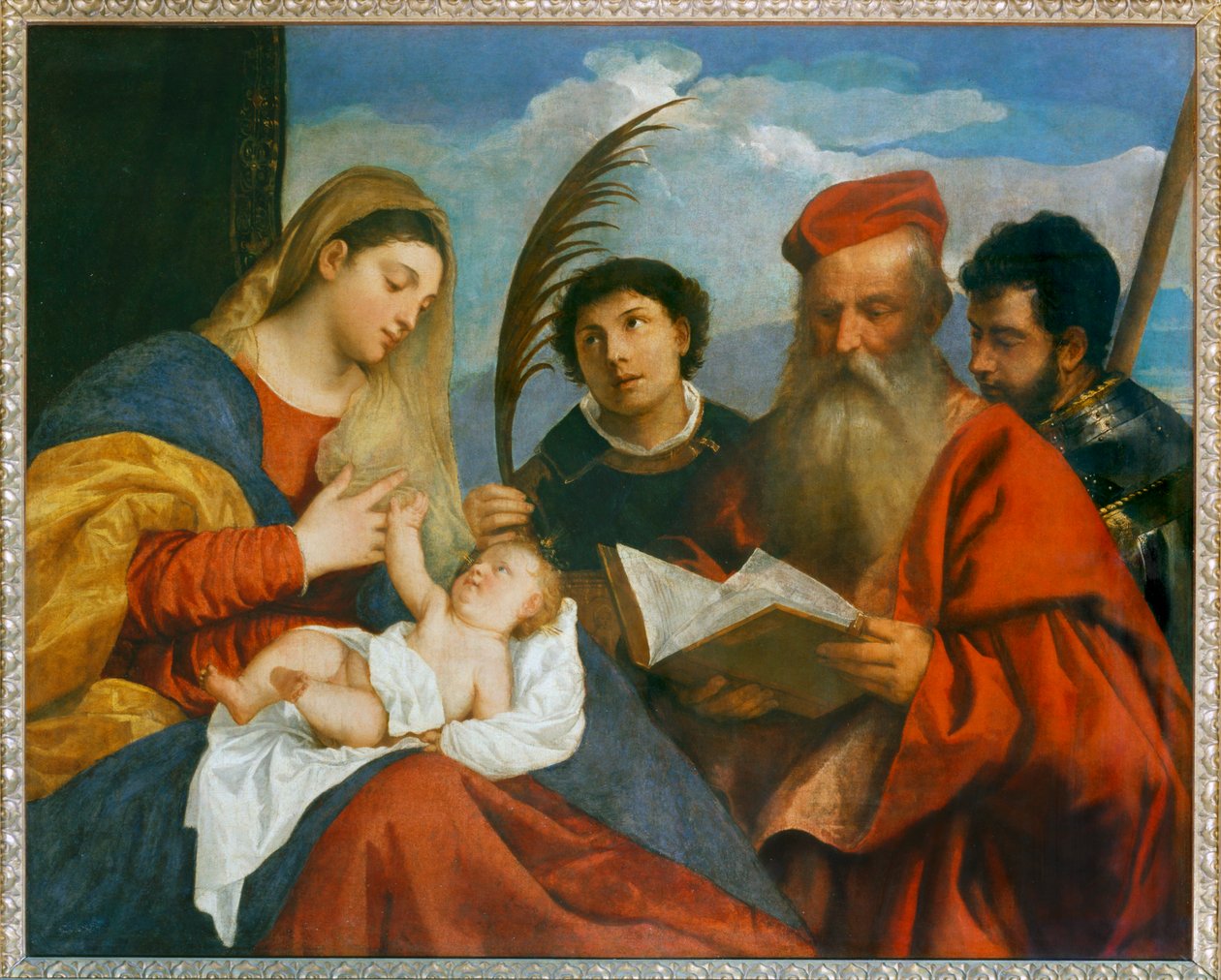 Panna s dítětem a svatý Štěpán, svatý Jeroným... od Titian (c.1488 1576)