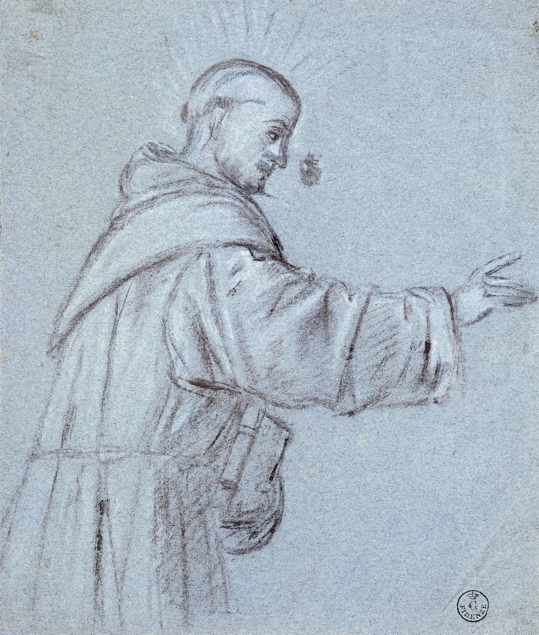Mnich od Tiziana (kolem 1490-1576), kresba od Titian (c.1488 1576)