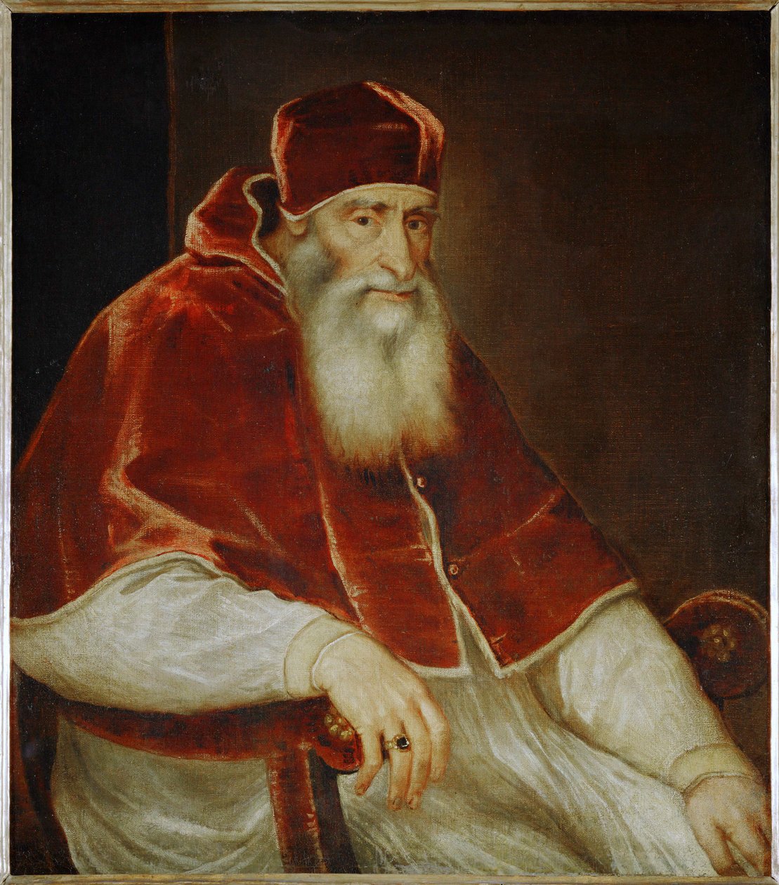 Papež Pavel III Farnese ... (malba na plátně) od Titian (c.1488 1576)