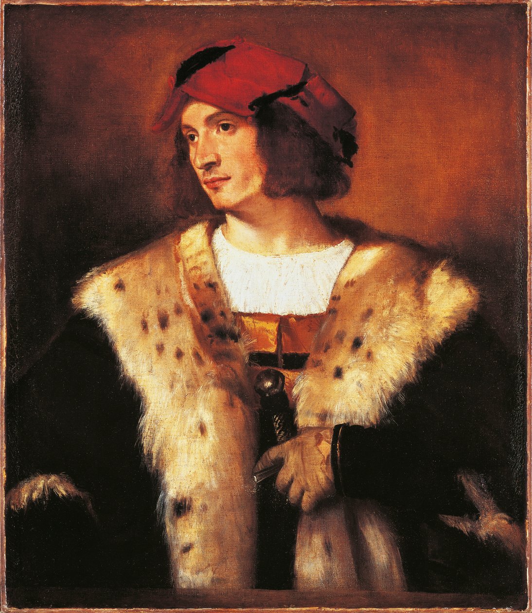 Portrét mladého muže oblečeného v kožešině od Titian (c.1488 1576)