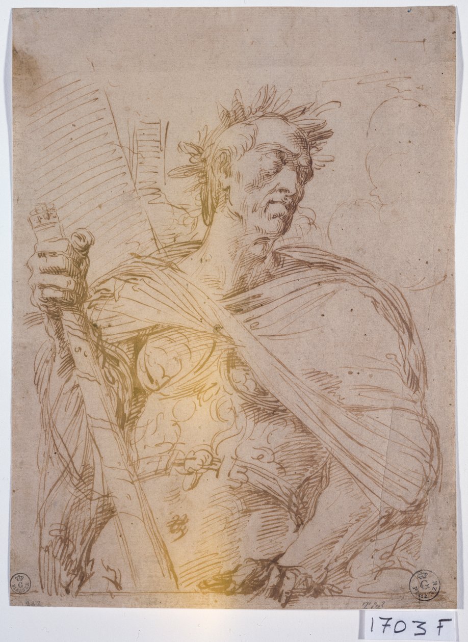 Římský císař (pero a tuš na papíře) od Titian (c.1488 1576)