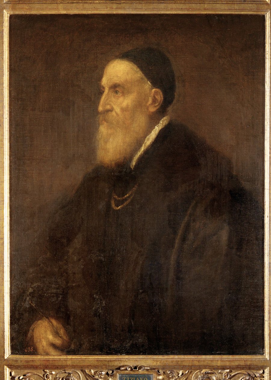 Autoportrét, namalovaný krátce před vypuknutím moru v Benátkách... (malba na plátně) od Titian (c.1488 1576)