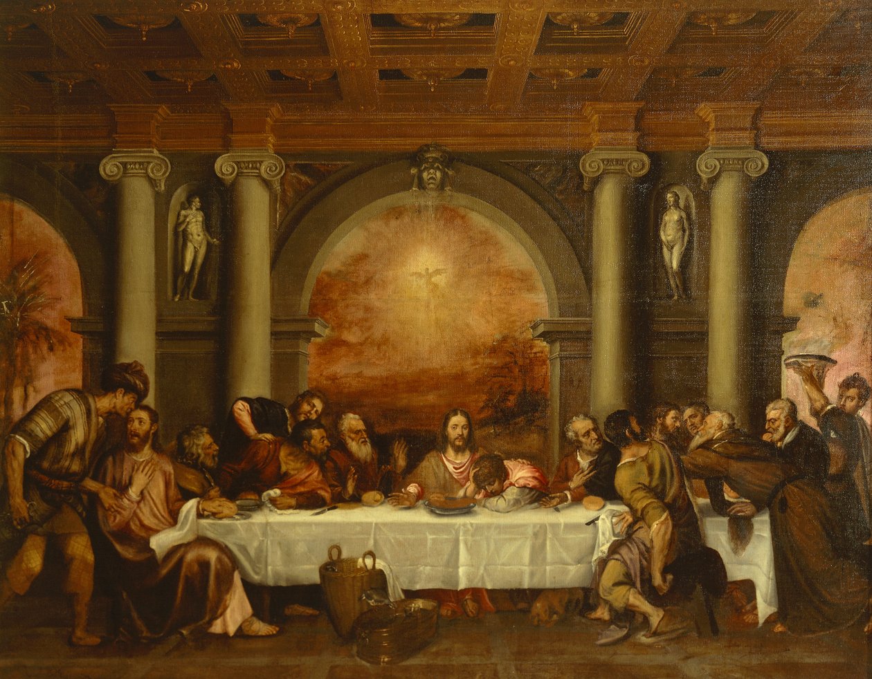 Skica pro poslední večeři, od Tiziana (asi 1490-1576) od Titian (c.1488 1576)