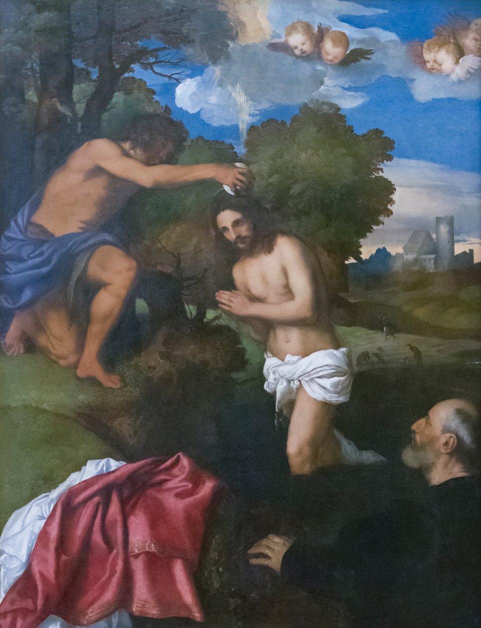 Kristuksen kaste, n. 1512 (öljy puulle) od Titian (c.1488 1576)