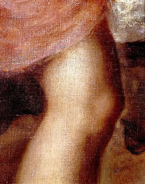 The Death of Actaeon, detail Dianina kolena, cca 1565 (olej na plátně) (detail 28850) od Titian (c.1488 1576)