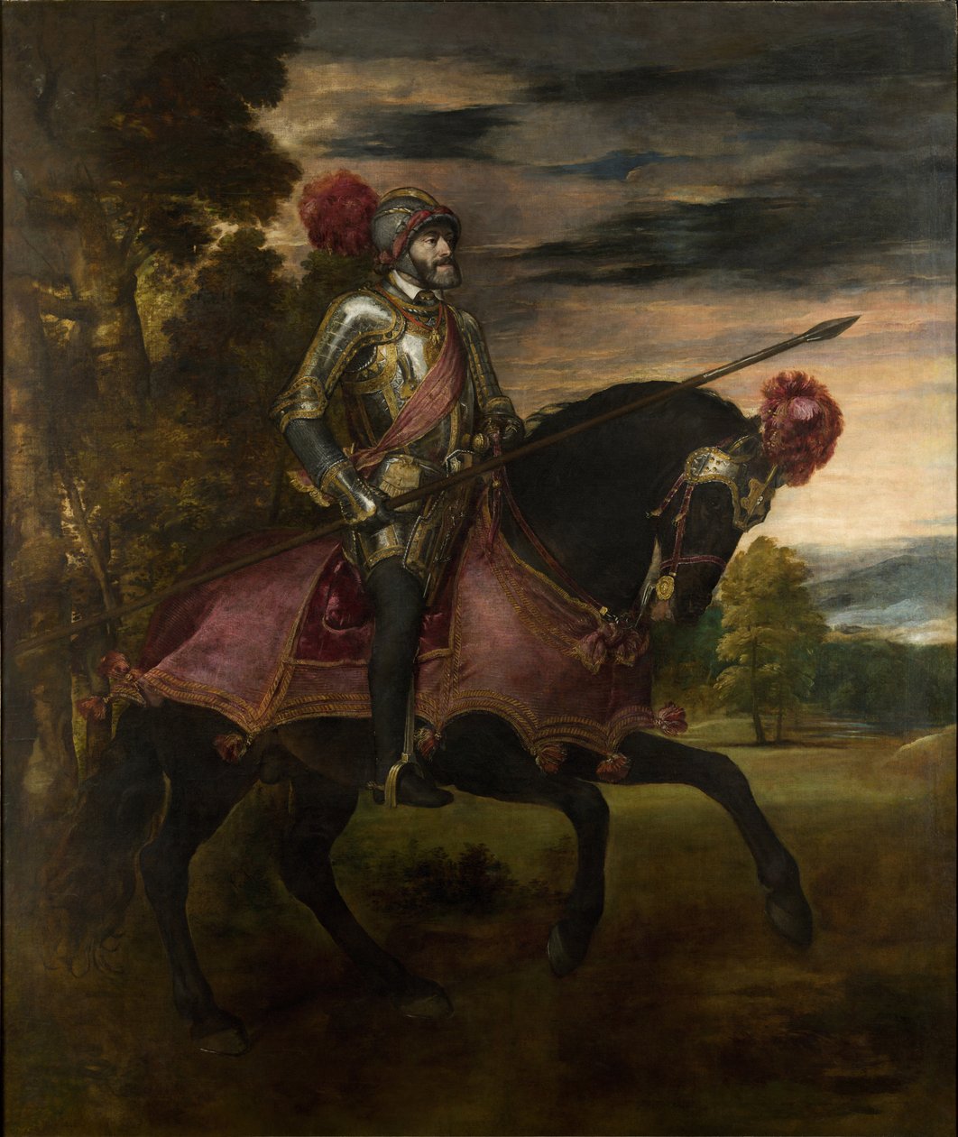 Císař Karel V. (1500-58) na koni v Mühlbergu od Tiziano Vecelli