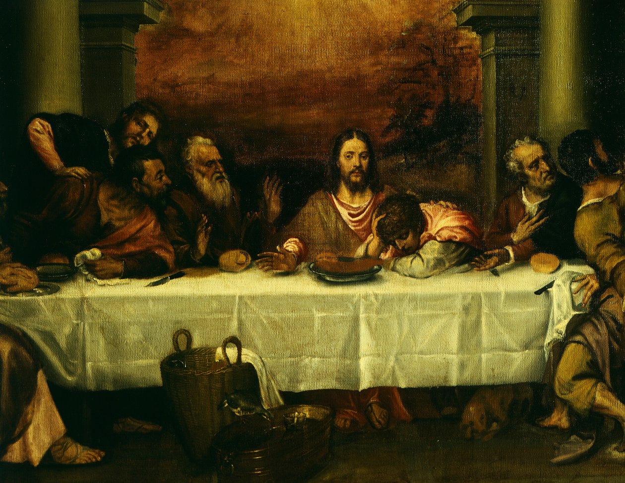 Poslední večeře, Tizian (asi 1490-1576), Detail od Titian (c.1488 1576)