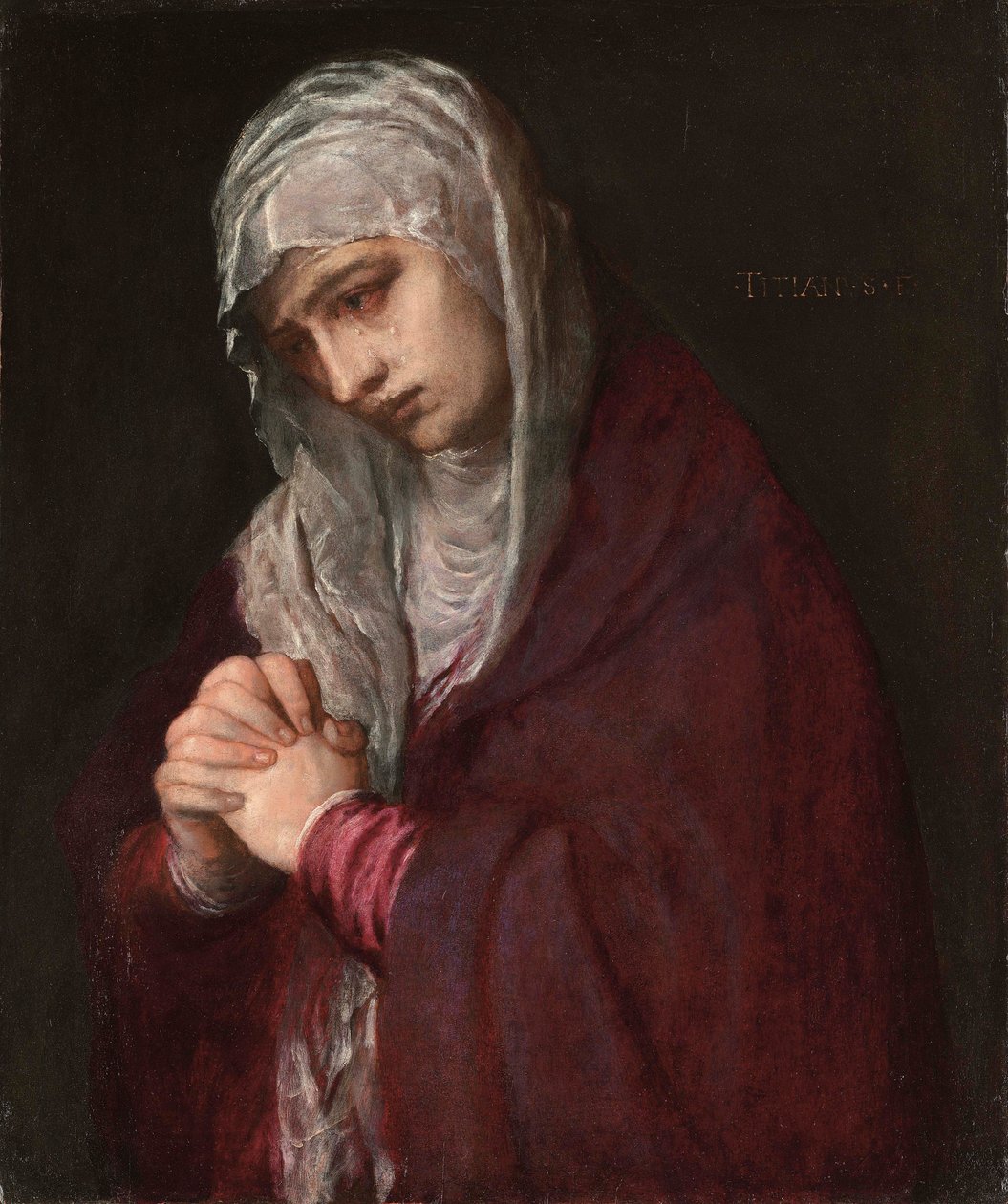 Mater Dolorosa (olej na panelu) od Tiziano Vecelli