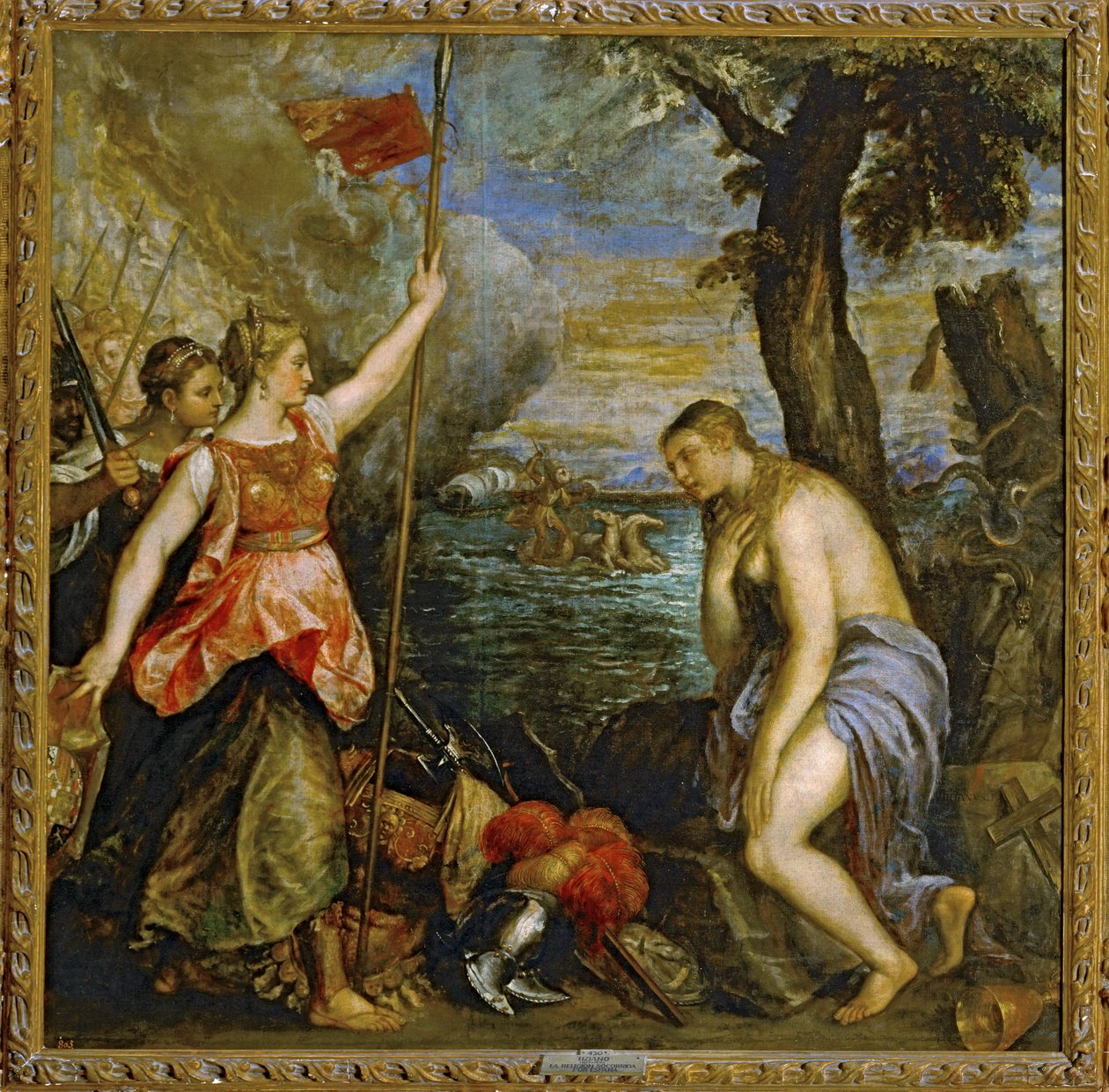 Náboženství za pomoci Španělska ... (malba na plátně) od Titian (c.1488 1576)