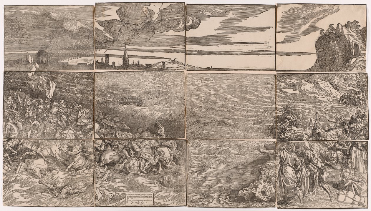 Potopení faraonovy armády v Rudém moři od Titian (c.1488 1576)