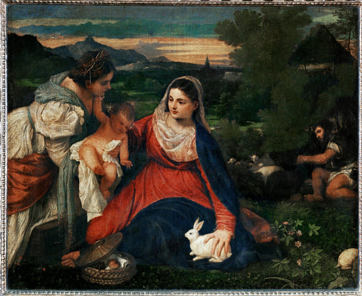 Panna s králíkem ... od Titian (c.1488 1576)