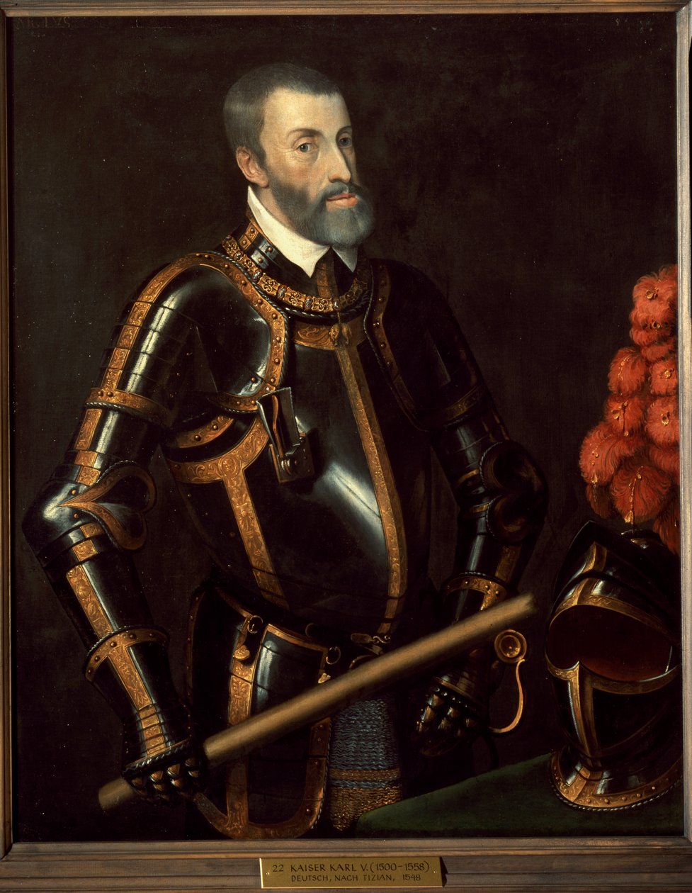 Portrét Karla V., císaře Německa od Titian (c.1488 1576) (manner of)