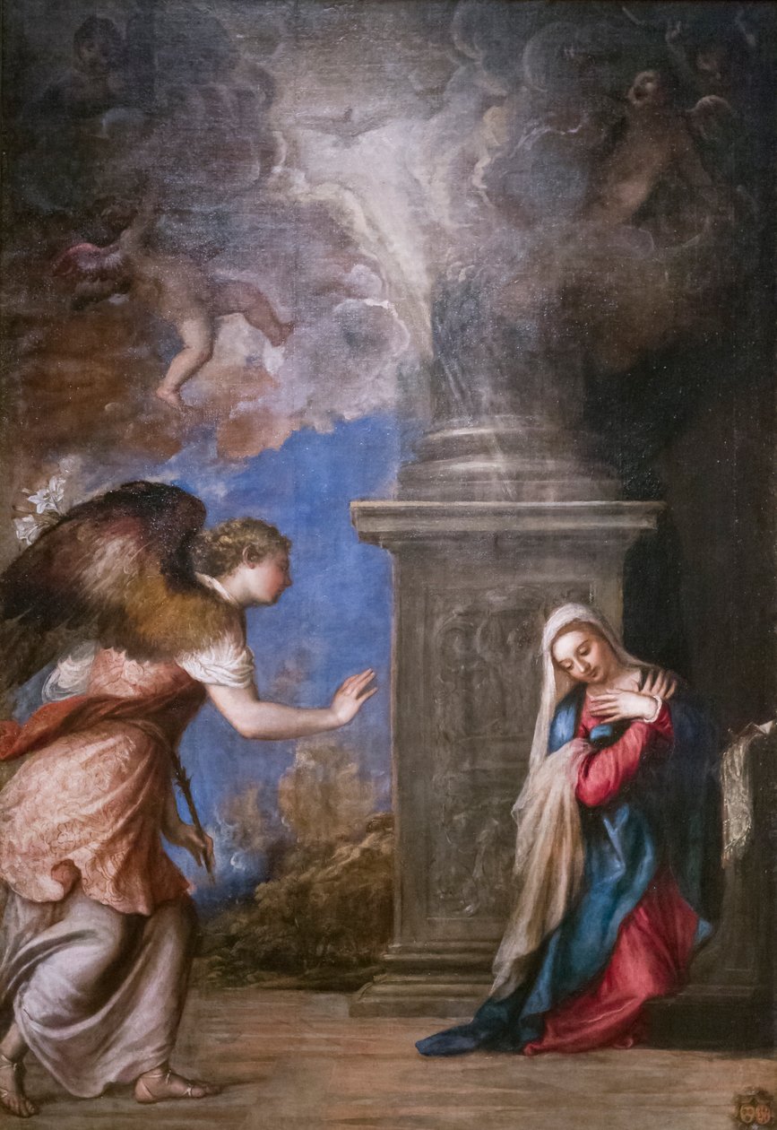 Zvěstování, Tiziano Vecellio (olej na plátně) od Titian (c.1488 1576)