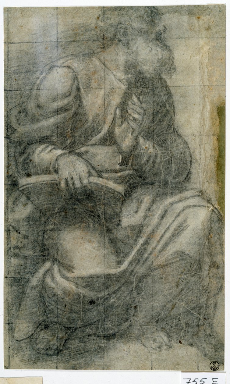 Apoštol (křída na papíře) od Titian (c.1488 1576)