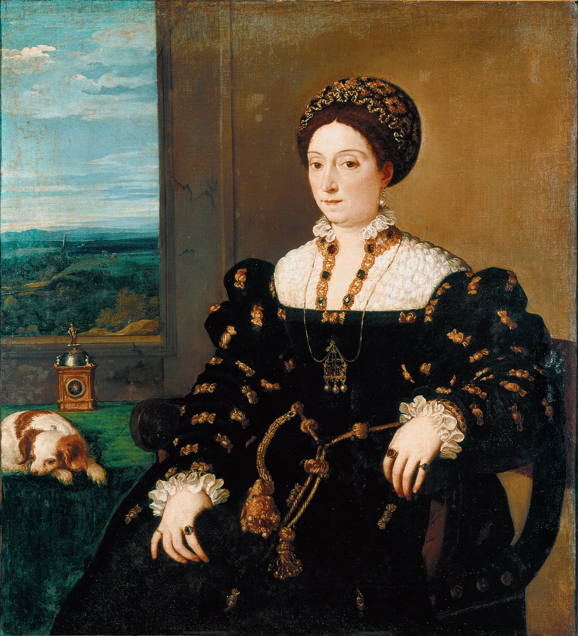 Portrét Eleonory Gonzaga (Gonzaga), vévodkyně z Urbina Obraz od Tiziana Vecellia zvaného Tizian (asi 1490-1576) od Tiziano Vecelli