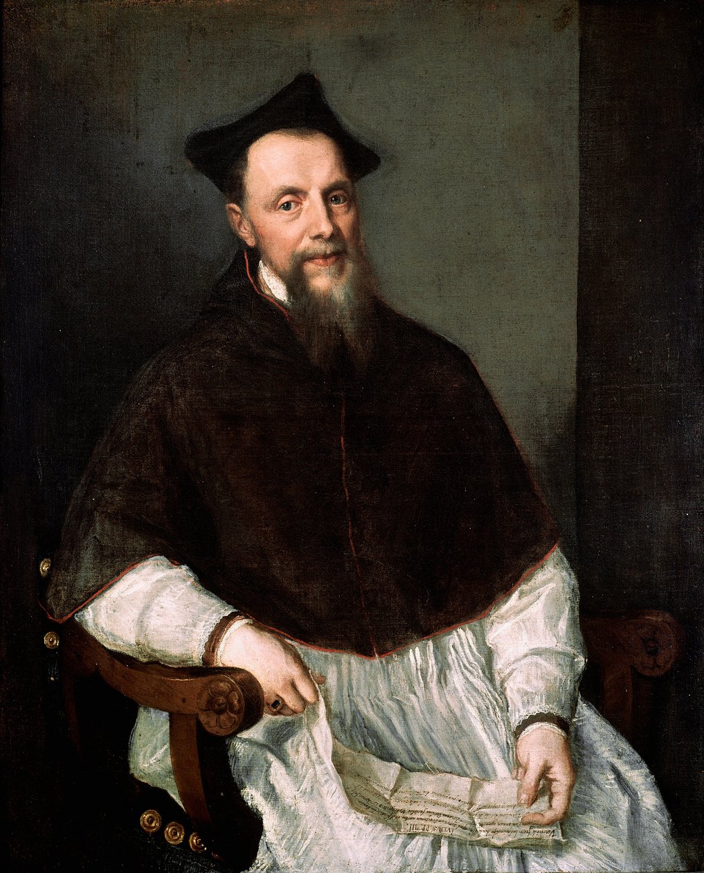 Portrét preláta Ludovica Beccadelliho (účastnil se Tridentského koncilu) Obraz Tiziana Vecellia zvaný Tizian (asi 1490-1576) od Titian (c.1488 1576)