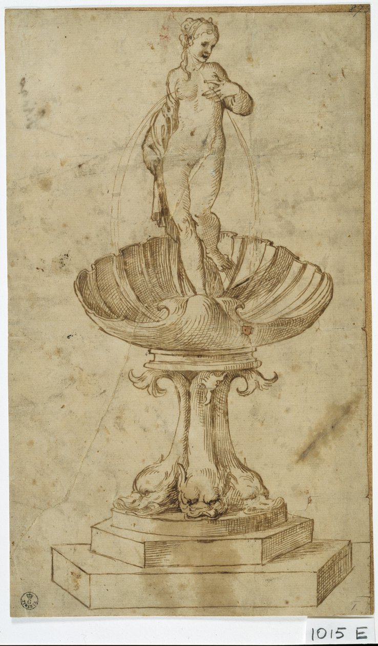Studie pro fontánu (pero a tuš na papíře) od Titian (c.1488 1576)
