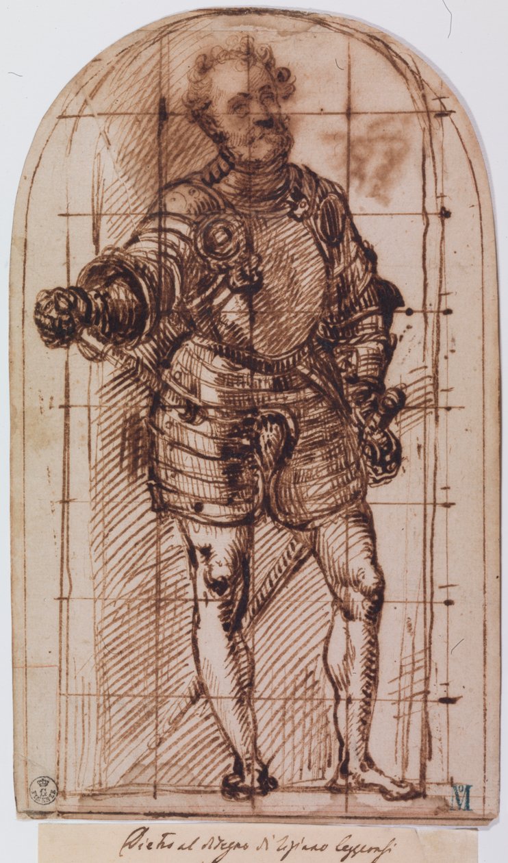Studie k portrétu vévody z Urbina (pero a tuš na papíře) od Titian (c.1488 1576)