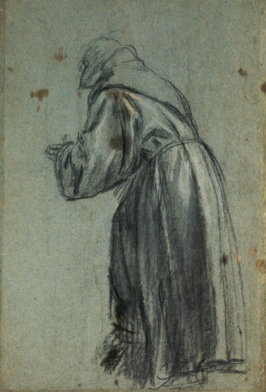 Studie pro reprezentaci svatého Františka (uhlí) od Titian (c.1488 1576)