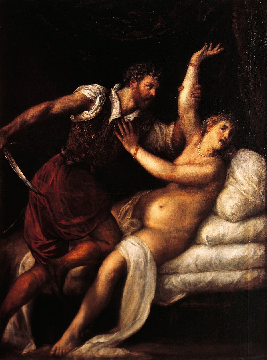 Tarquinius a Lucretia, od Tiziana (asi 1490-1576), olej na desce, 84x68 cm od Titian (c.1488 1576)