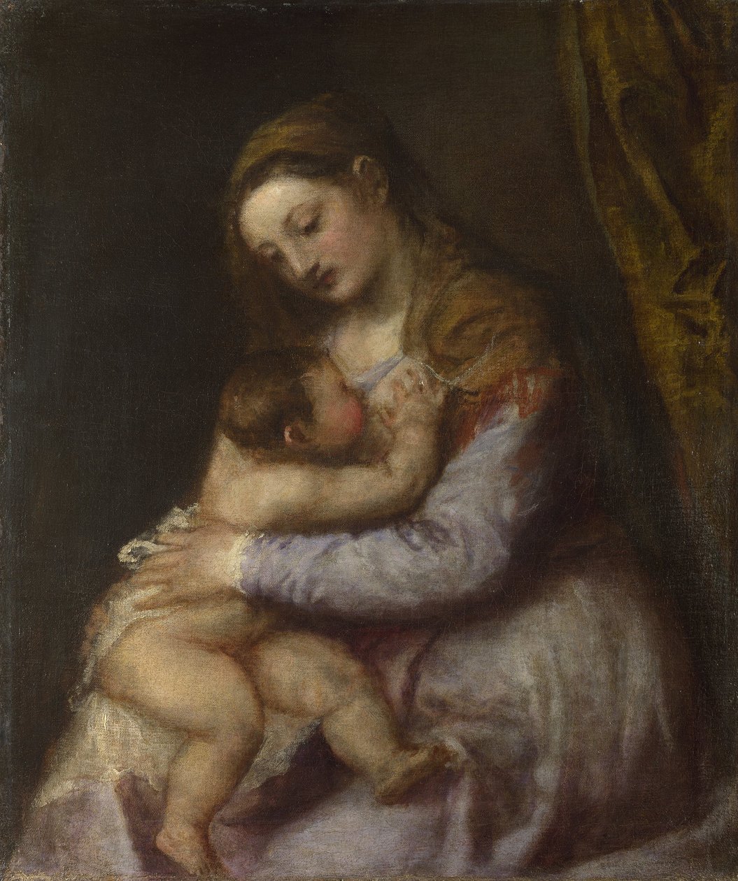 Panna a dítě, kolem 1570-76 (olej na plátně) od Tiziano Vecelli