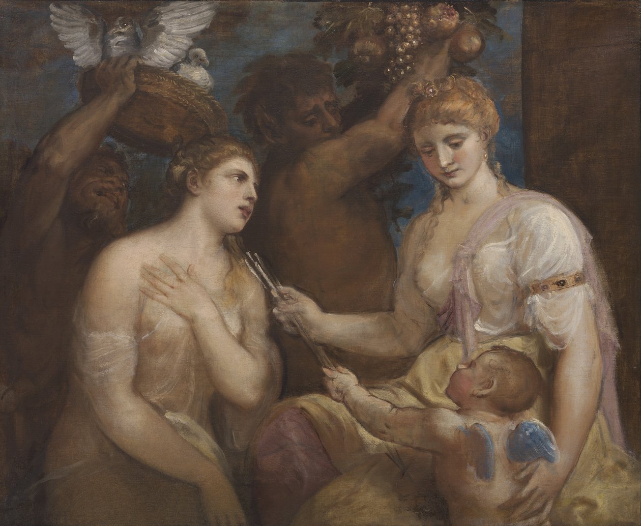 Alegorie Venuše a Cupida, kolem roku 1600 od Tiziano Vecelli