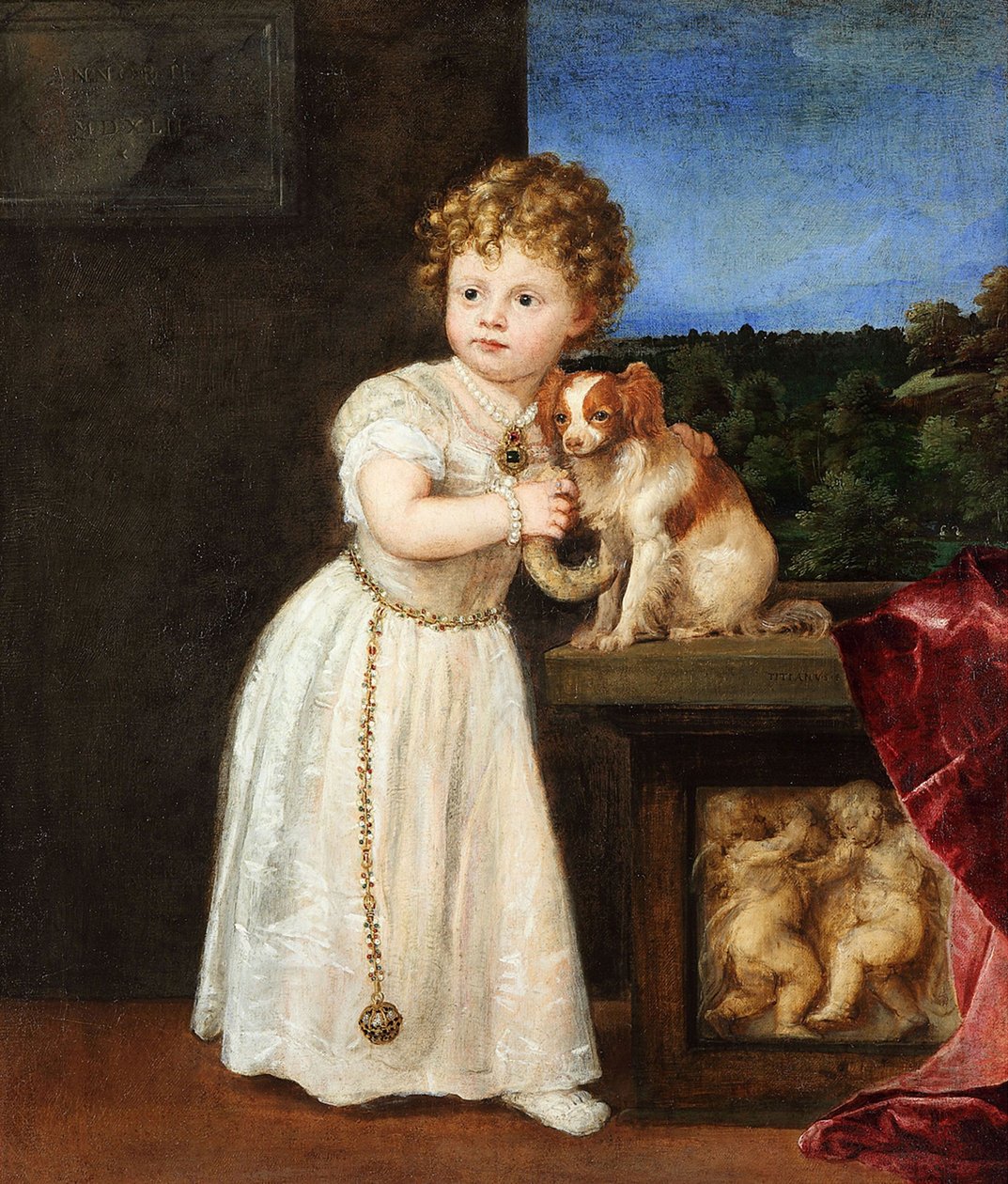 Německy: Clarissa Strozzi (1540-1581) ve věku dvou let Portrét Clarissy Strozziové od Titian