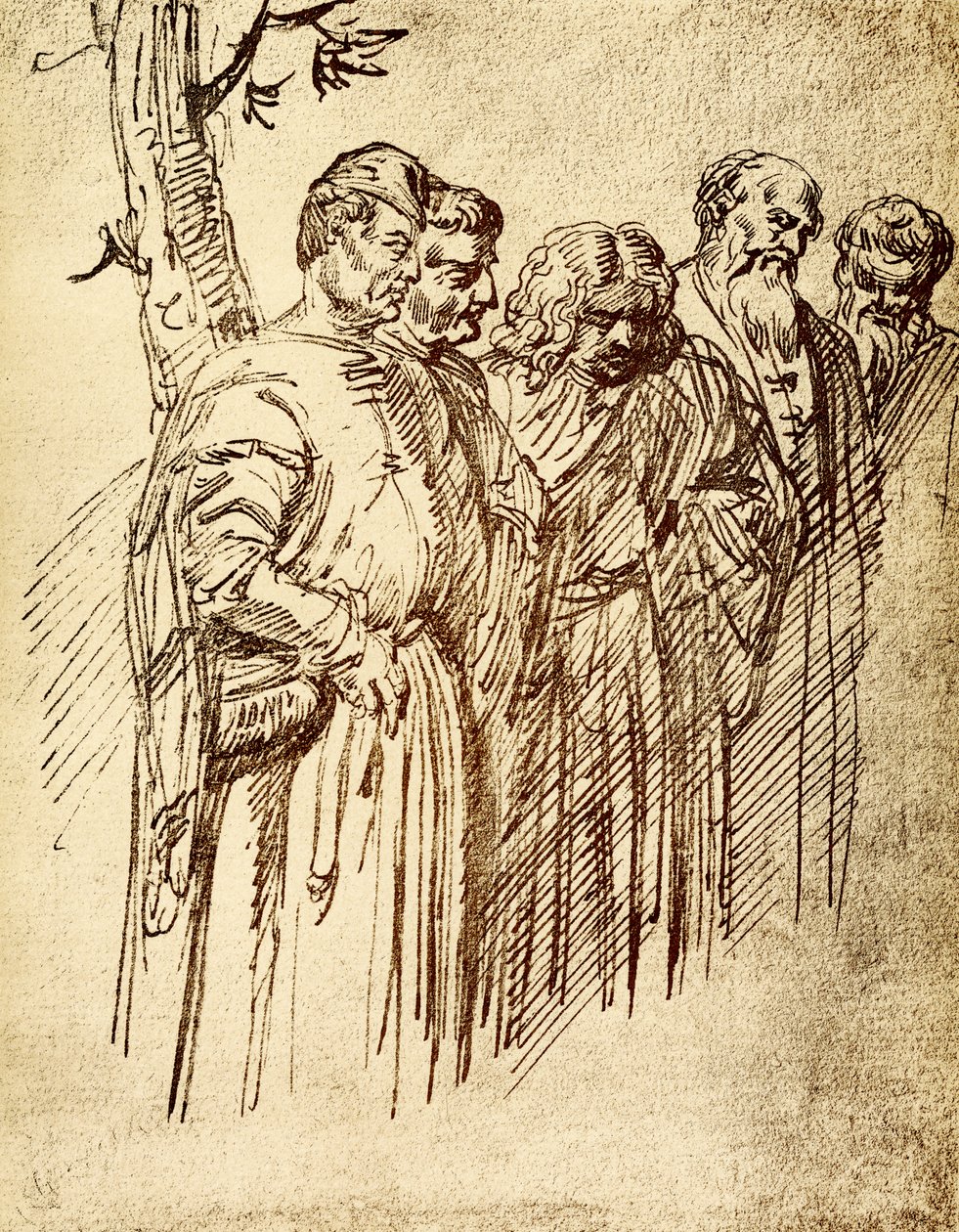 Skupina diváků od zázraku svatého Antonína od Tiziano Vecelli