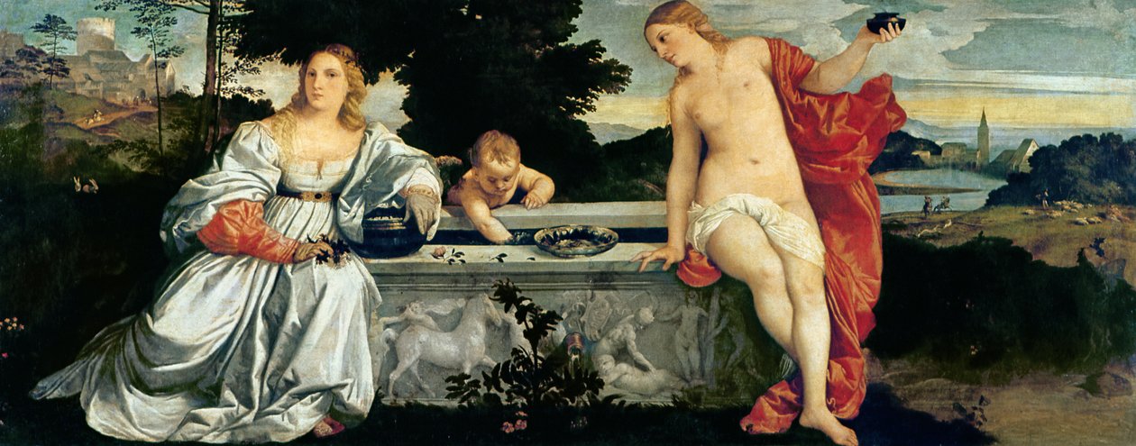 Posvátná a profánní láska, c.1515 od Tiziano Vecelli