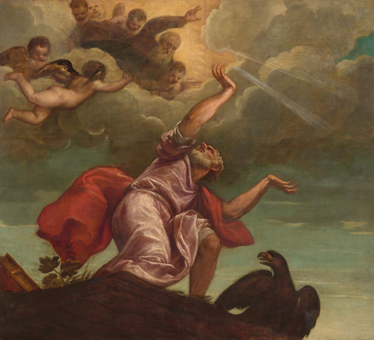 Svatý Jan Evangelista na Patmosu, c. 15531555 od Titian,