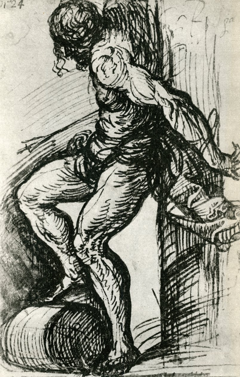 Skica pro svatého Šebestiána, c1518, 1937 od Tiziano Vecelli
