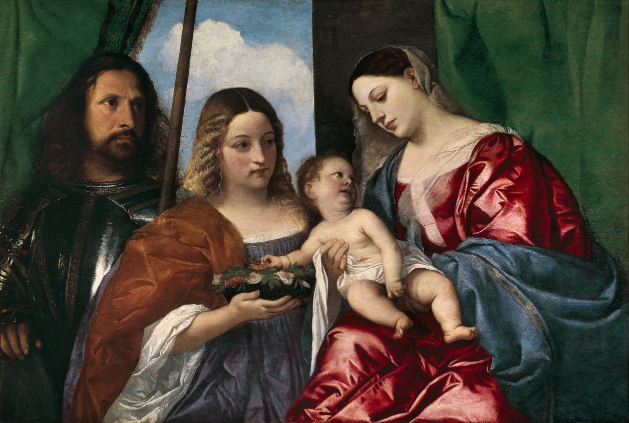 Panna a dítě se svatou Dorotou a svatým Jiřím, 1515-18 od Tiziano Vecelli