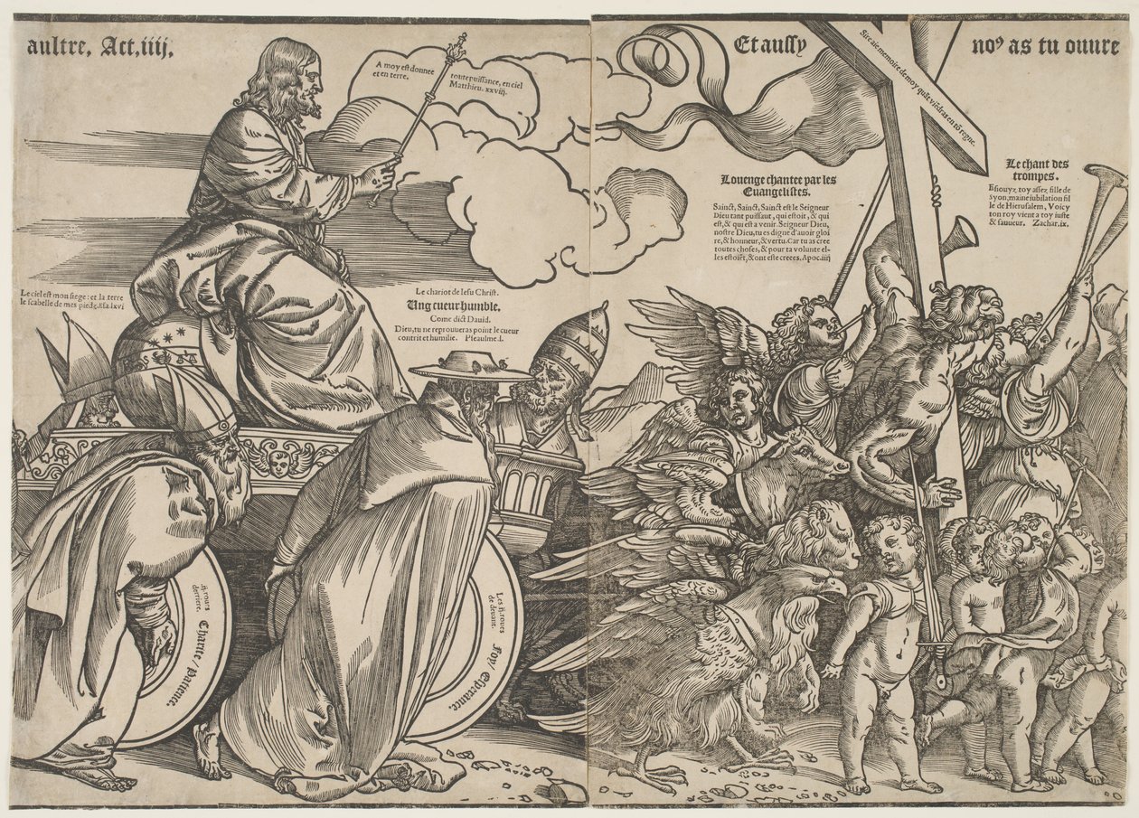 Trumpets and the Chariot of Christ, c.1511 od Tiziano Vecelli
