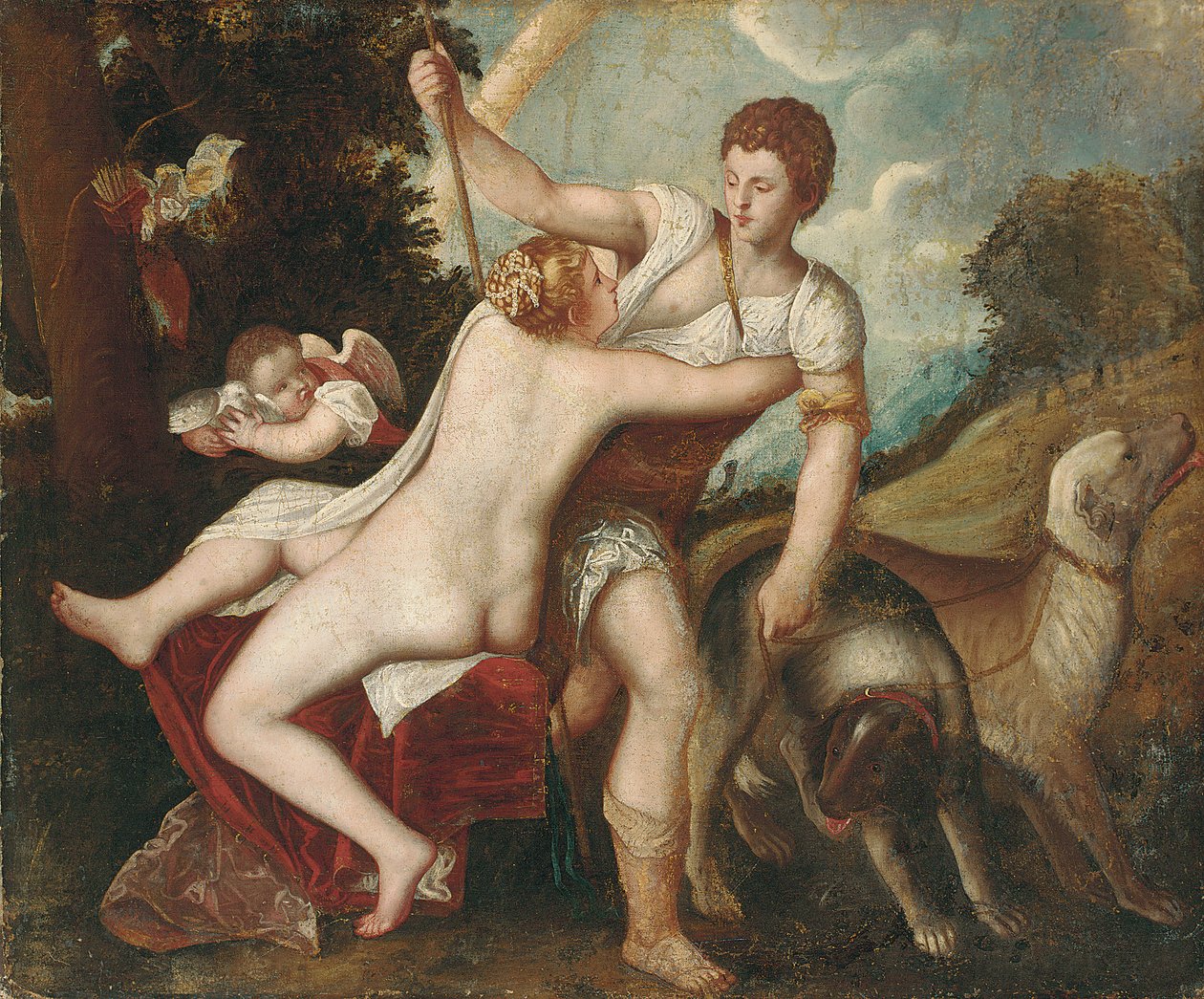 Venuše a Adonis od Tiziano Vecelli