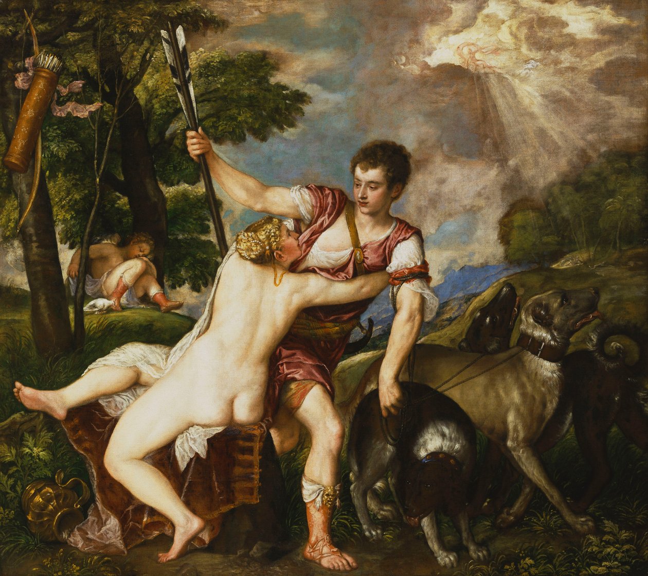 Venuše a Adonis, 1554 od Tiziano Vecelli