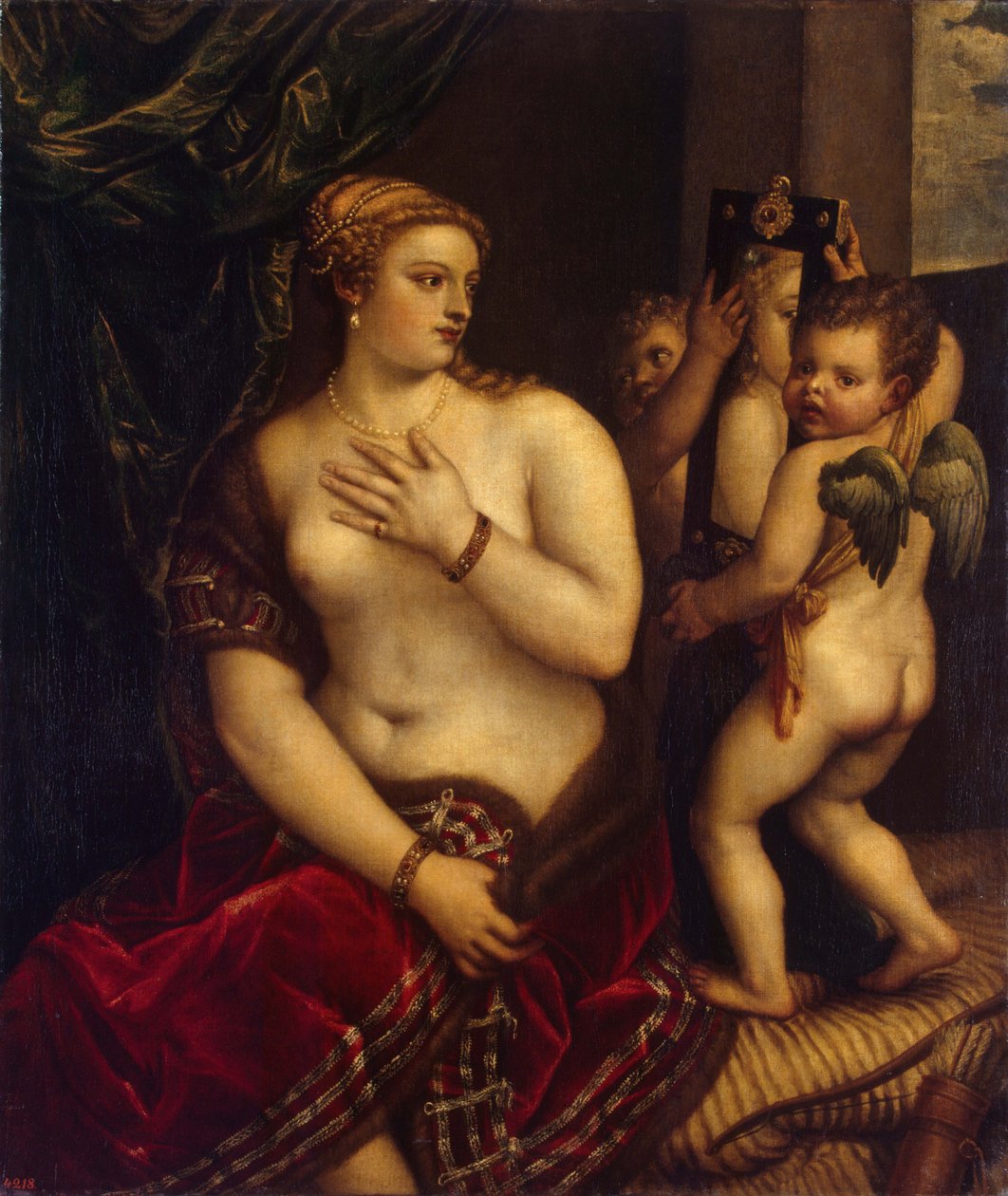 Venuše se zrcadlem, 1560 od Titian,