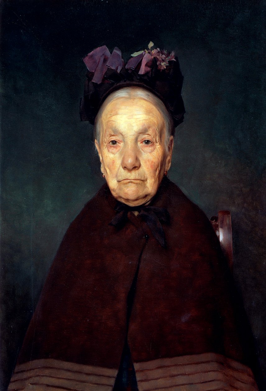 Portrét staré ženy od Tita Lessiho (1858-1917), olej na panelu, 33x22 cm, kolem roku 1897 od Tito Lessi